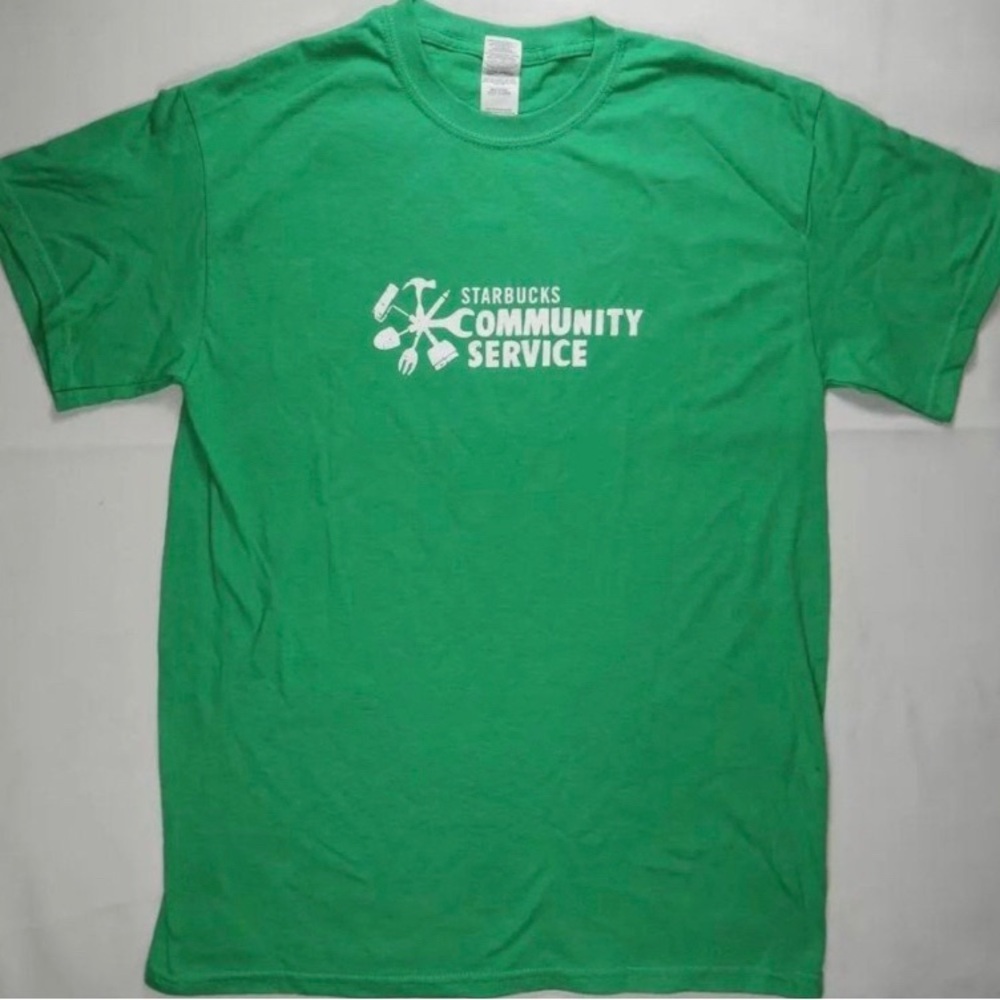 New Starbucks Official Unisex Green Tee Short Sleeve Community Service XS